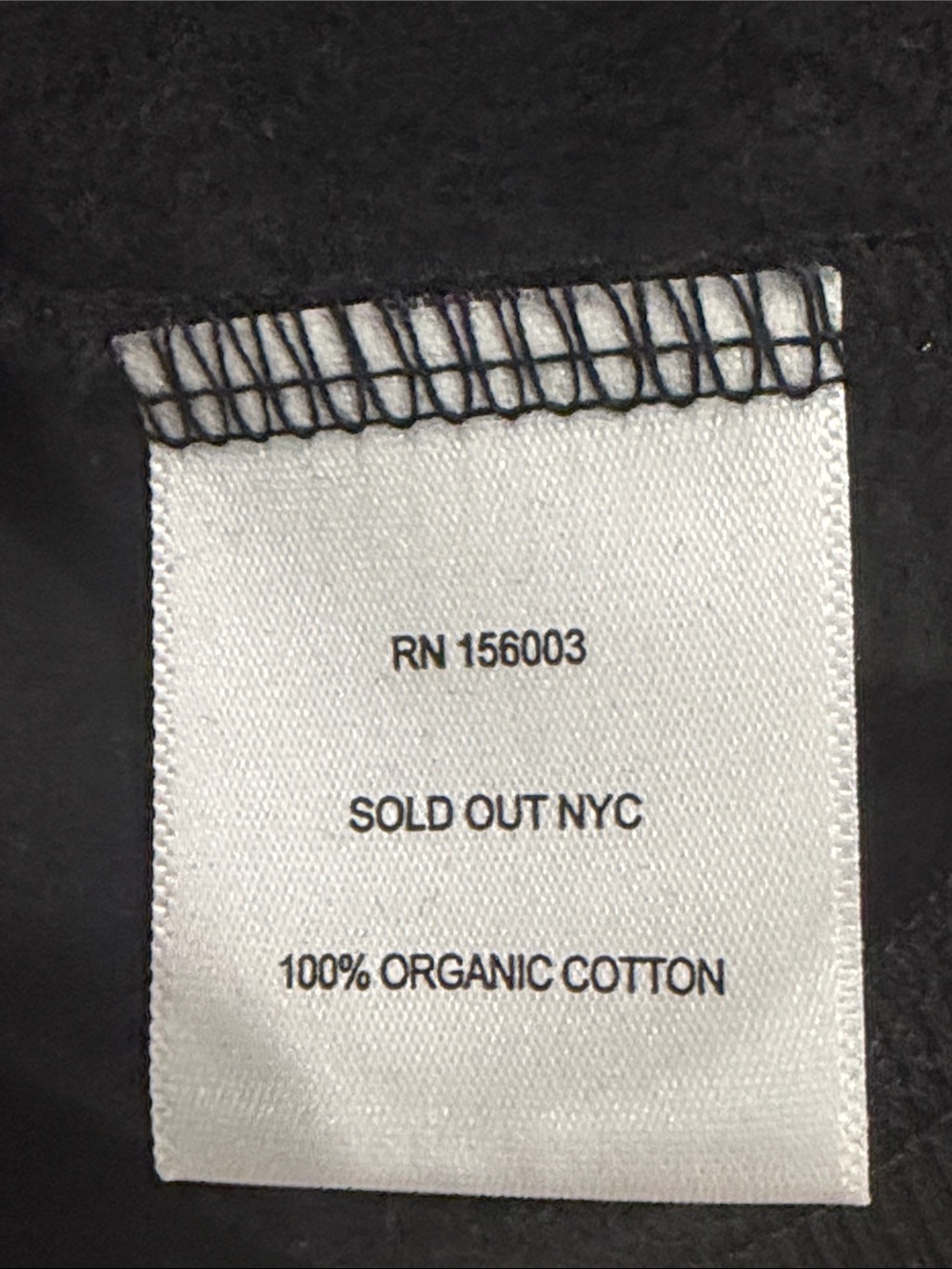Sold Out NYC The Just Enough Puff Sweatshirt XS Black Organic Cotton Pullover - Picture 7 of 7